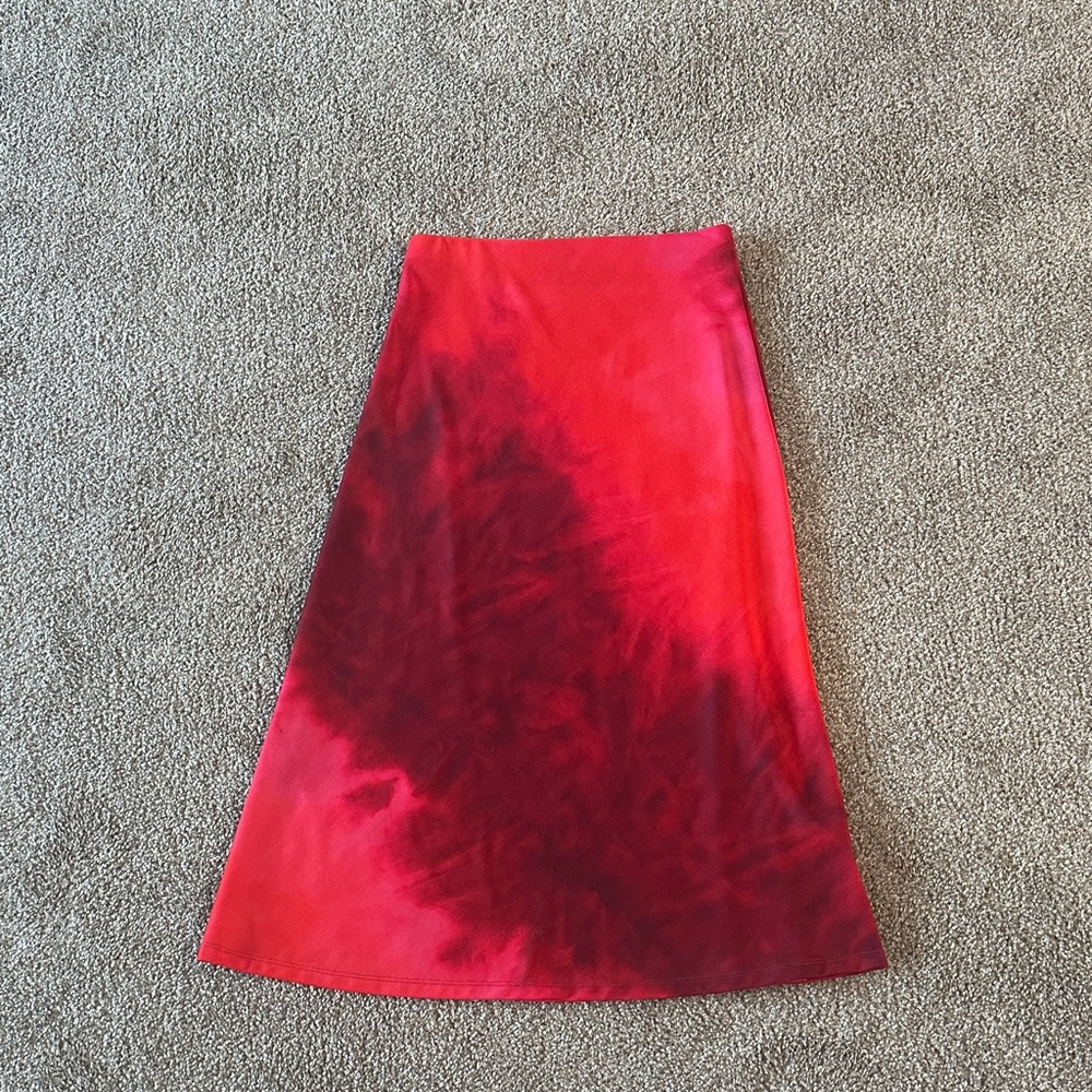 Zara Vibrant Red A-Line Skirt